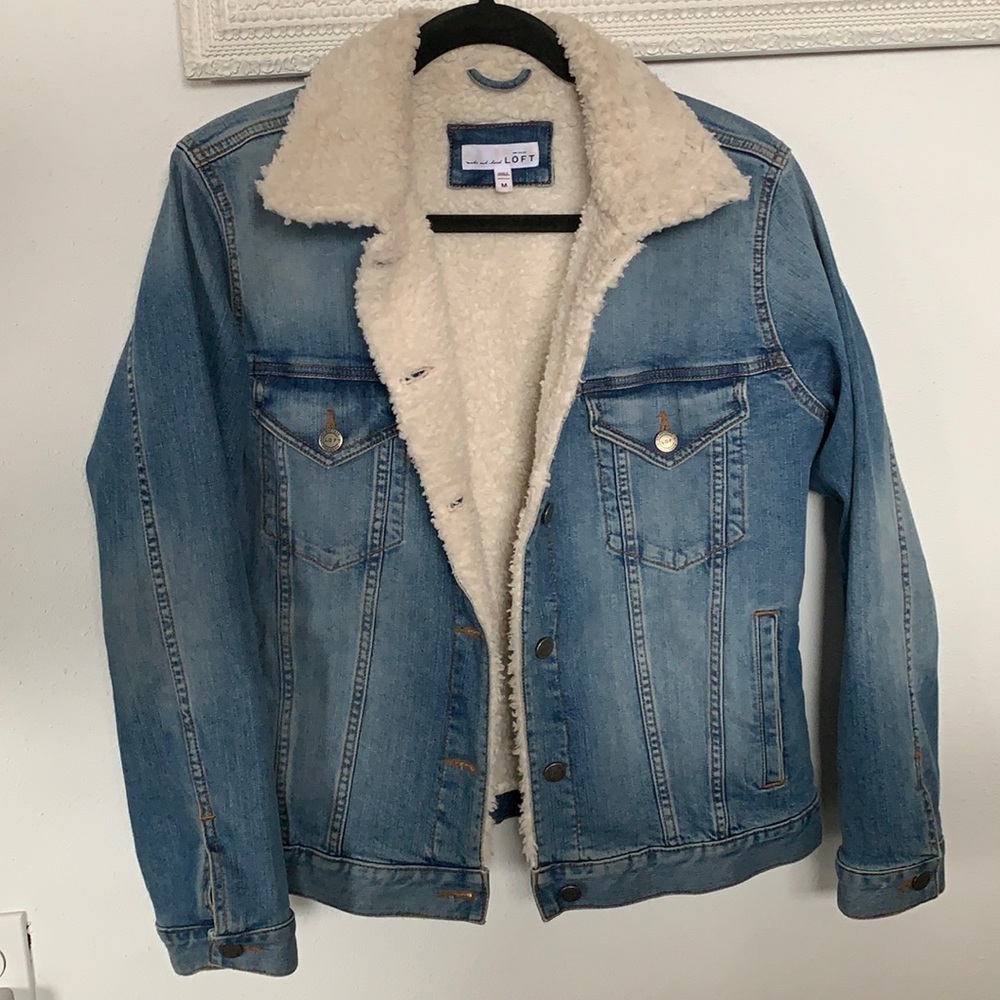 Sherpa Lined Denim Trucker Jacket